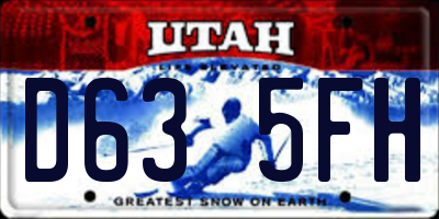 UT license plate D635FH
