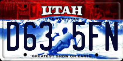 UT license plate D635FN