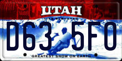 UT license plate D635FO