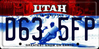 UT license plate D635FP