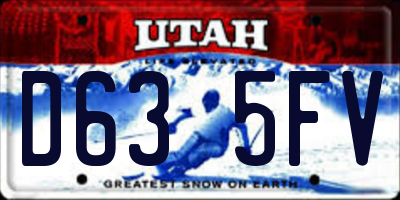 UT license plate D635FV