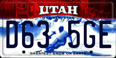 UT license plate D635GE