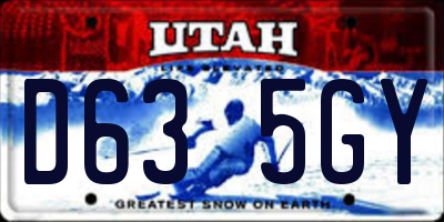 UT license plate D635GY