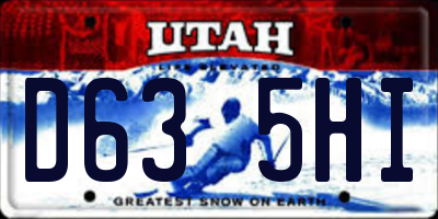 UT license plate D635HI
