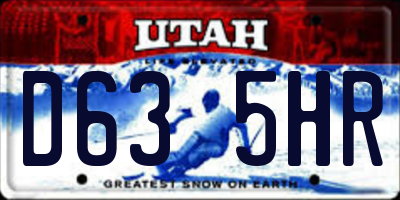 UT license plate D635HR