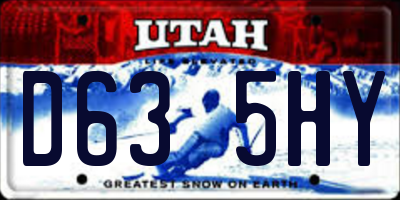 UT license plate D635HY