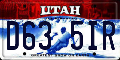 UT license plate D635IR