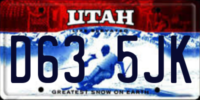 UT license plate D635JK
