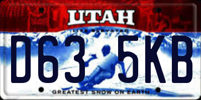 UT license plate D635KB