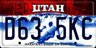 UT license plate D635KC