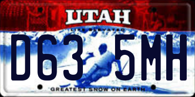 UT license plate D635MH