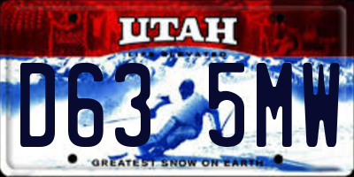 UT license plate D635MW