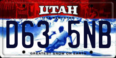 UT license plate D635NB