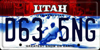 UT license plate D635NG