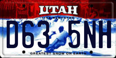 UT license plate D635NH