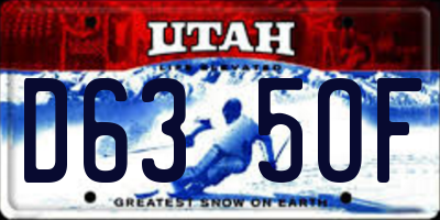 UT license plate D635OF