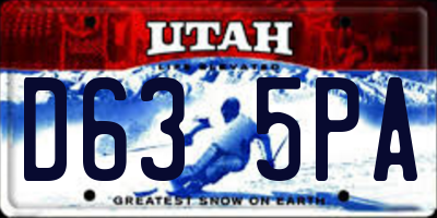 UT license plate D635PA