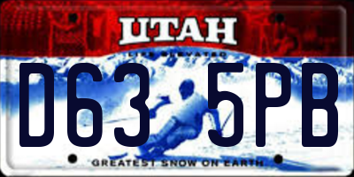 UT license plate D635PB