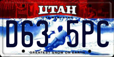 UT license plate D635PC