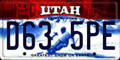 UT license plate D635PE