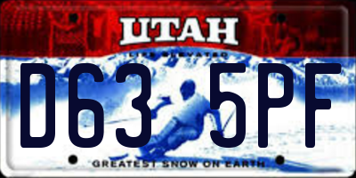 UT license plate D635PF