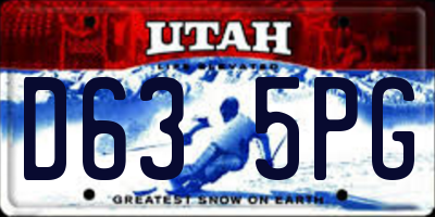 UT license plate D635PG