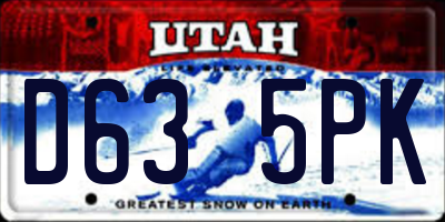 UT license plate D635PK