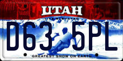 UT license plate D635PL
