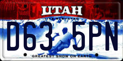 UT license plate D635PN