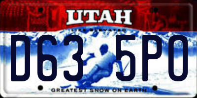 UT license plate D635PO
