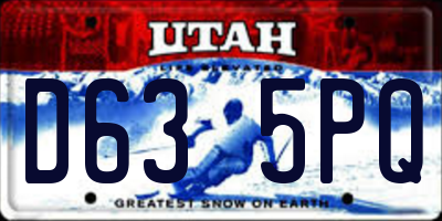 UT license plate D635PQ