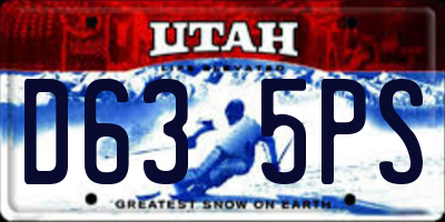 UT license plate D635PS