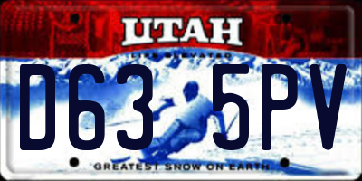 UT license plate D635PV