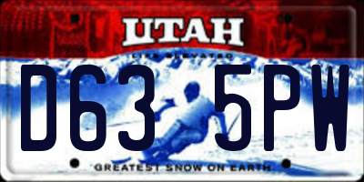 UT license plate D635PW