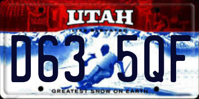 UT license plate D635QF