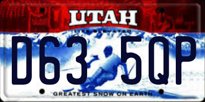 UT license plate D635QP
