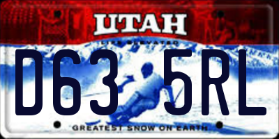 UT license plate D635RL