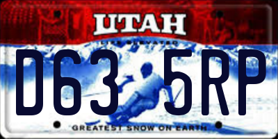 UT license plate D635RP