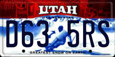 UT license plate D635RS