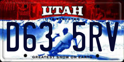 UT license plate D635RV