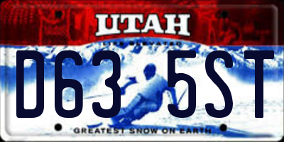 UT license plate D635ST