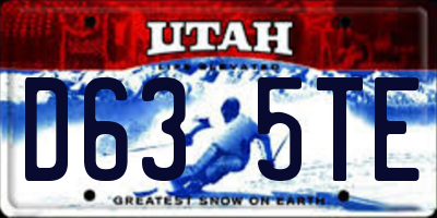 UT license plate D635TE
