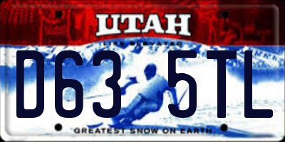 UT license plate D635TL