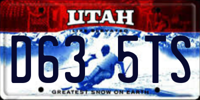 UT license plate D635TS