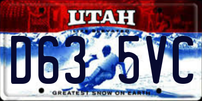UT license plate D635VC