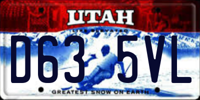 UT license plate D635VL