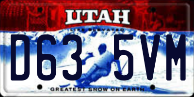 UT license plate D635VM