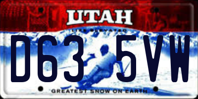 UT license plate D635VW