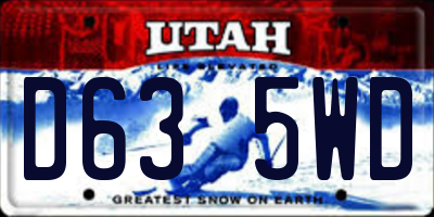 UT license plate D635WD