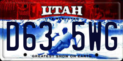 UT license plate D635WG